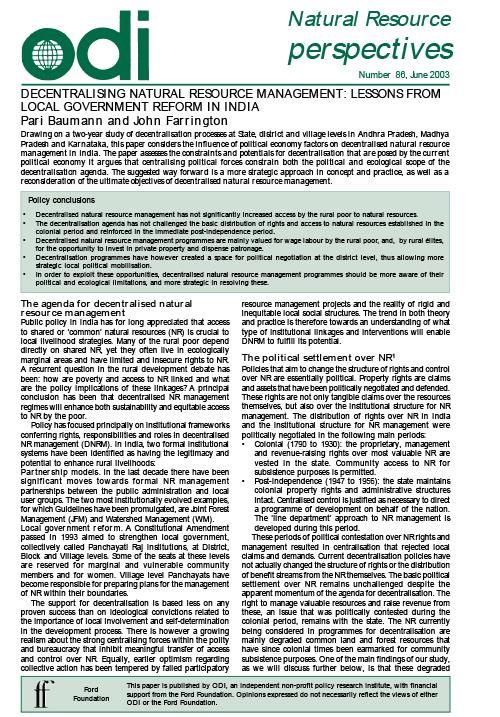 First page of publication